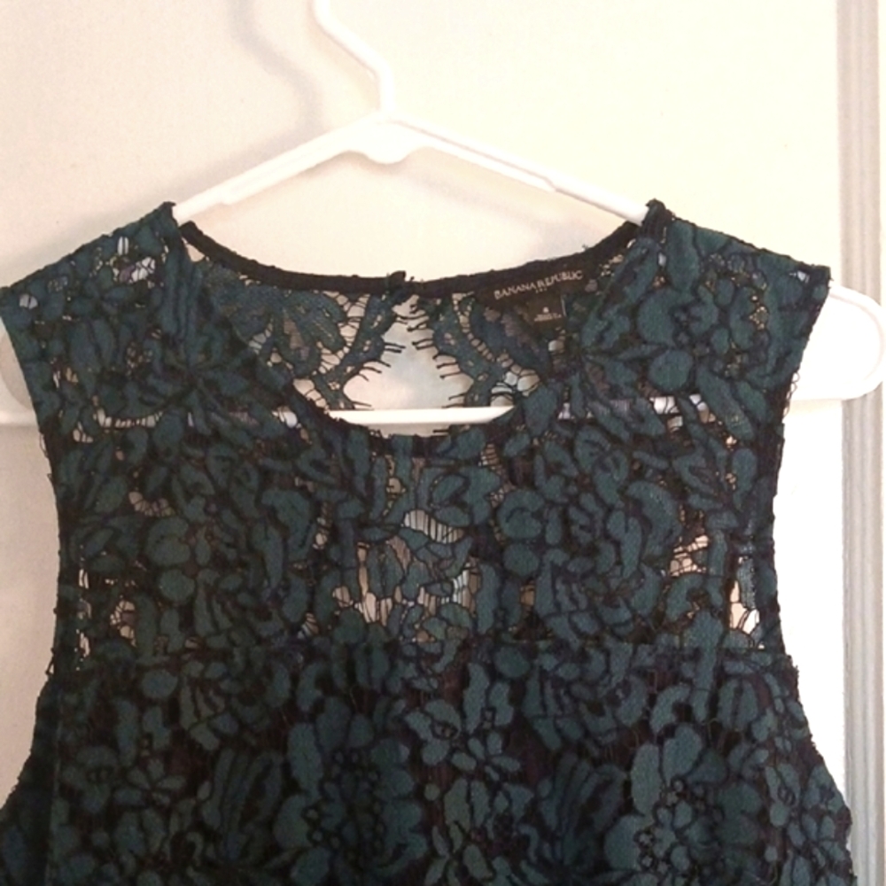 Banana Republic Dark Green Lace Midi Dress - Picture 5 of 12